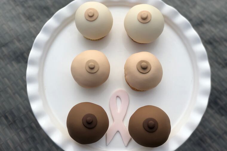 Cupcakes by Adelphia in Deptford for breast cancer awareness.