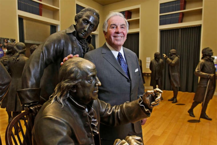 William R. Sasso in the Signing Room on the second floor of the National Constitution Center, where he is a member of the board. He is stepping down as chairman of Stradley, Ronon, Stevens & Young L.L.P. (Michael Bryant / Staff Photographer)