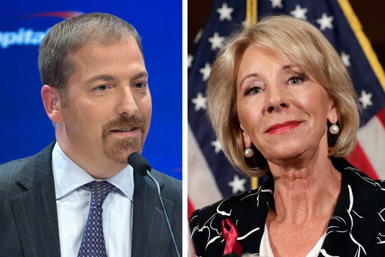NBC News’ Chuck Todd and Education Secretary Betsy DeVos criticized the president for his profane language during a rally in Pennsylvania over the weekend.