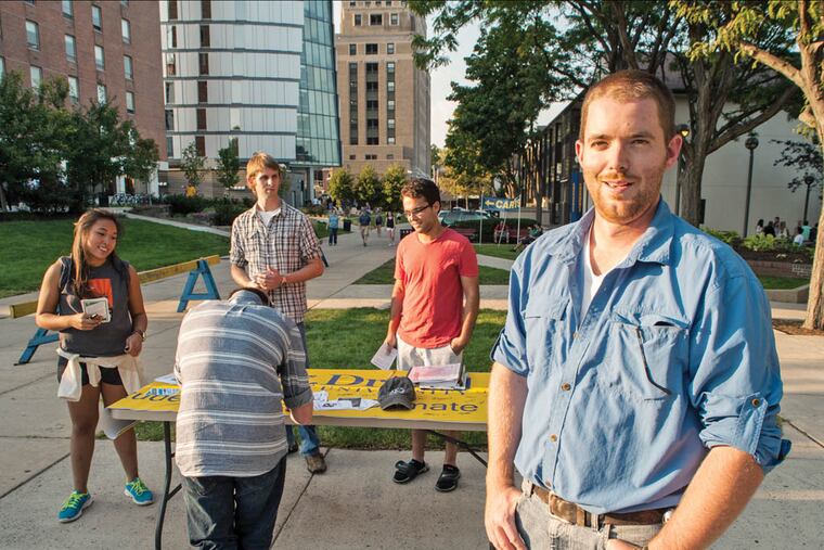 Drexel University senior Matt Wang is organizing a group of students to attend a climate policy march Sunday Septemer 21st at the United Nations in New York City. Wang is also starting a new student group at Drexel whose goal is to advocate for divestment in fossil fuel industires. September 18, 2014, Philadelphia, Pennsylvania. ( MATTHEW HALL / Staff Photographer )