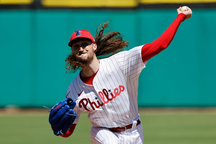Phillies pitcher Matt Strahm in action against the Tampa Bay Rays on Thursday.
