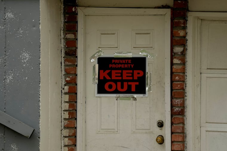 A keep out sign is posted on a home, Wednesday, April 19, 2023, near the house where 84-year-old Andrew Lester shot 16-year-old Ralph Yarl a week earlier in Kansas City, Mo.