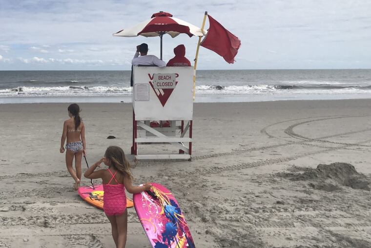 The Dorset Avenue beach in Ventnor, which was closed Wednesday as shown here, reopened Thursday.