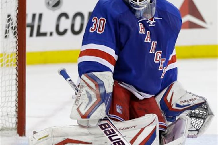 Rangers goalie Henrik Lundqvist made 27 saves in a 1-0 win over the Capitals. Game 7 is Monday. (KATHY WILLENS / AP)