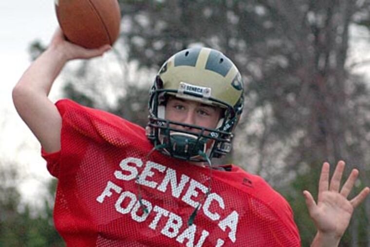 Seneca quarterback A.J. Miskiewicz will take on Cherokee on Thanksgiving. (Marc Narducci/Staff)