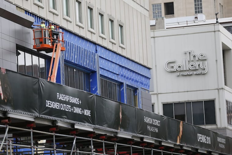 Work continues of the former Gallery at Market East in Philadelphia to become Fashion District Philadelphia.