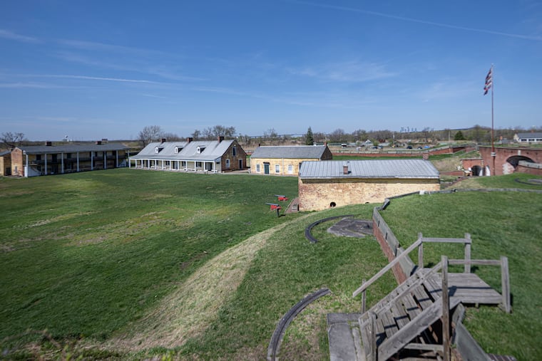 Fort Mifflin is shown on Thursday, April 9, 2026 in Philadelphia. An American Revolutionary War historical site located on Mud Island along the Delaware River, it floods regularly. Now, a much needed $7 million tide gate is being installed to protect it.