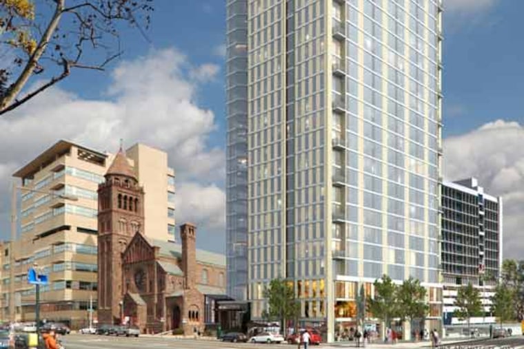 A complex project at 3737 Chestnut, a new high-rise apartment building, will also create space for the Episcopal Diocese and Cathedral, as well as a community center and child-care facility.