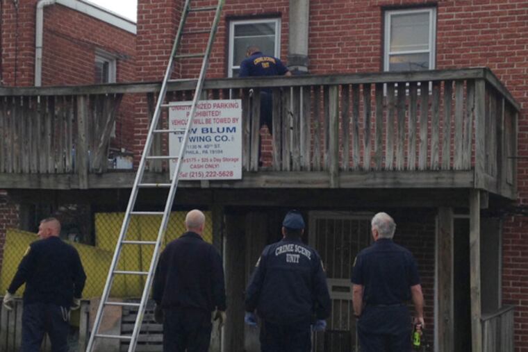 Police investigating the Hartdegen residence on in Northeast Philly. (Emily Babay/ Staff)