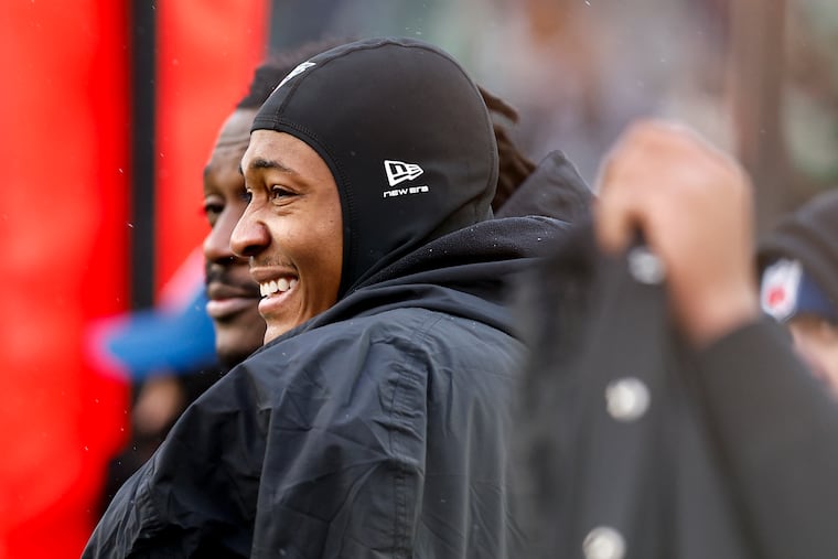 DeVonta Smith (right) got married earlier this month, and A.J. Brown was among the guests.