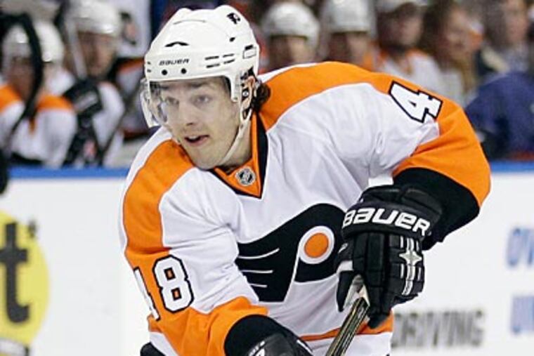 "When things are going well you try to roll with it and keep it going," Danny Briere said before Saturday's game. (AP Photo)