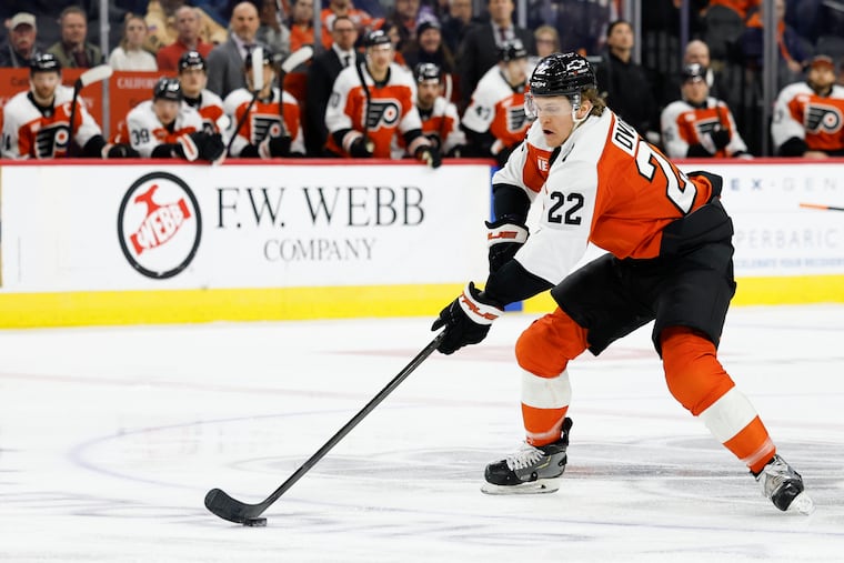 Flyers center Christian Dvorak is out with a lower-body injury.