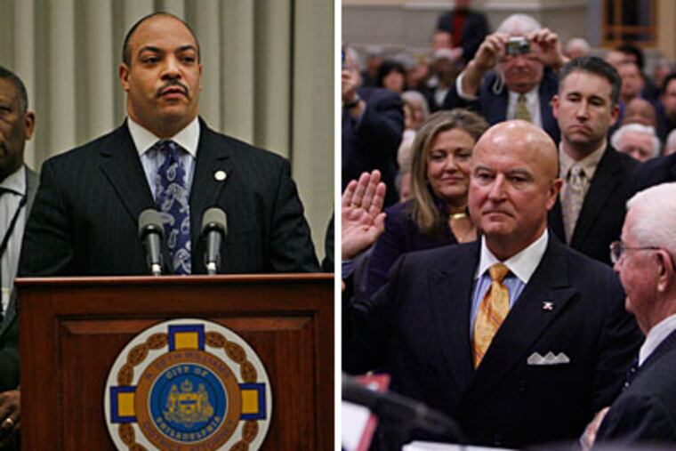 District Attorney Seth Williams (left) and Pennsylvania Supreme Court Justice Seamus P. McCaffery are working to reform the city's court system.