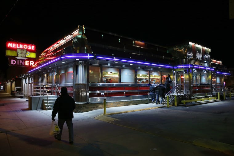 The Melrose Diner is pictured in South Philadelphia in the early hours of Feb. 10, 2019. Reports that the famed diner might be slated for demolition have one loyal customer feeling nostalgic.