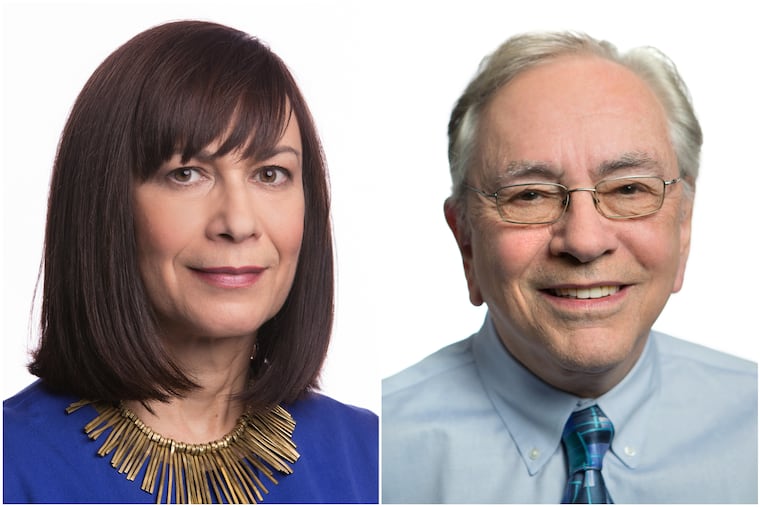 Inquirer architecture critic Inga Saffron and Stu Bykofsky, a former veteran Daily News columnist