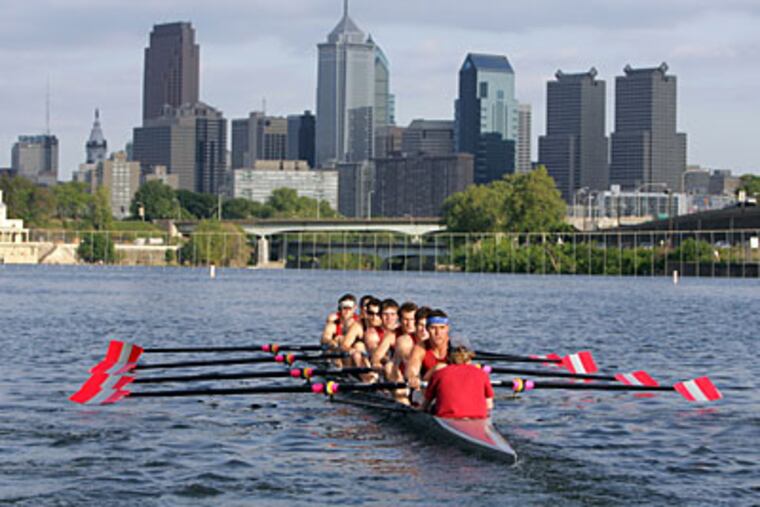 A scene for the past: St. Joseph's varsity eight on the Schuylkill in the 2006 Dad Vail Regatta. (Barbara L. Johnston / File Photograph)