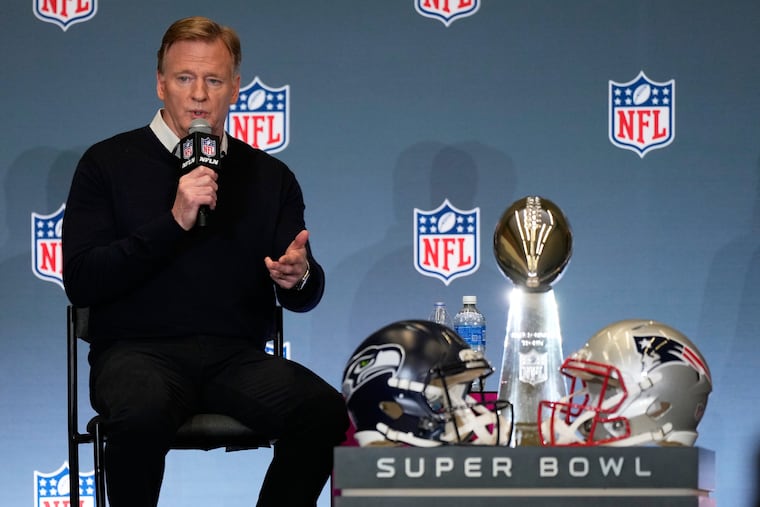 Commissioner Roger Goodell speaks during his state of the NFL news conference on Monday in San Jose, Calif.