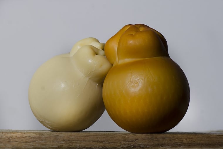 Dry and smoked scamorza cheese from ClaudioÕs Specialty Foods.