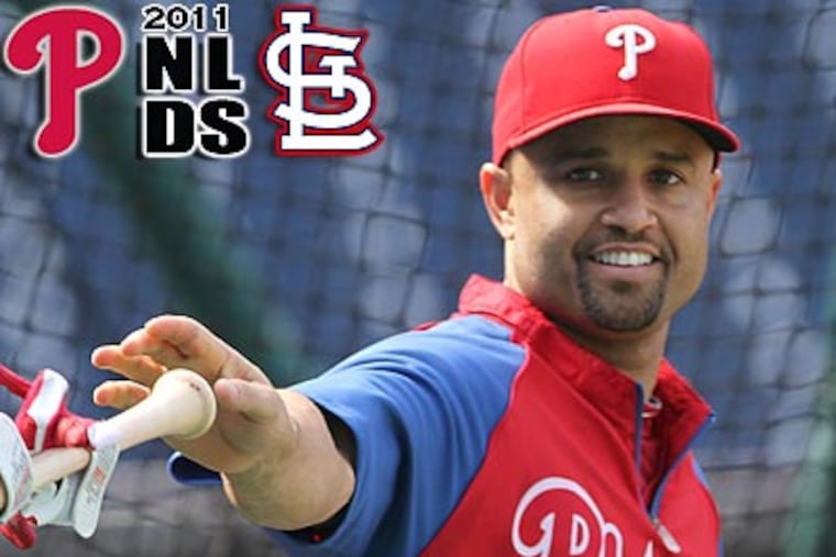 Placido Polanco is hitless so far in the NLCS. (Michael Bryant/Staff Photographer)