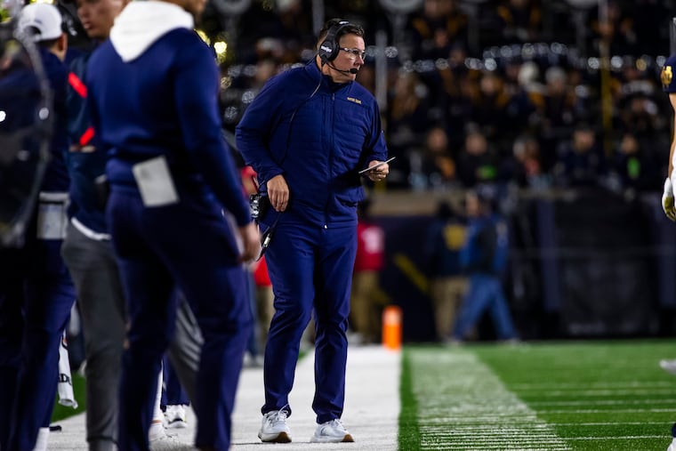 Notre Dame defensive coordinator Al Golden on the sideline during second half of a football game against Virginia on Nov. 16.