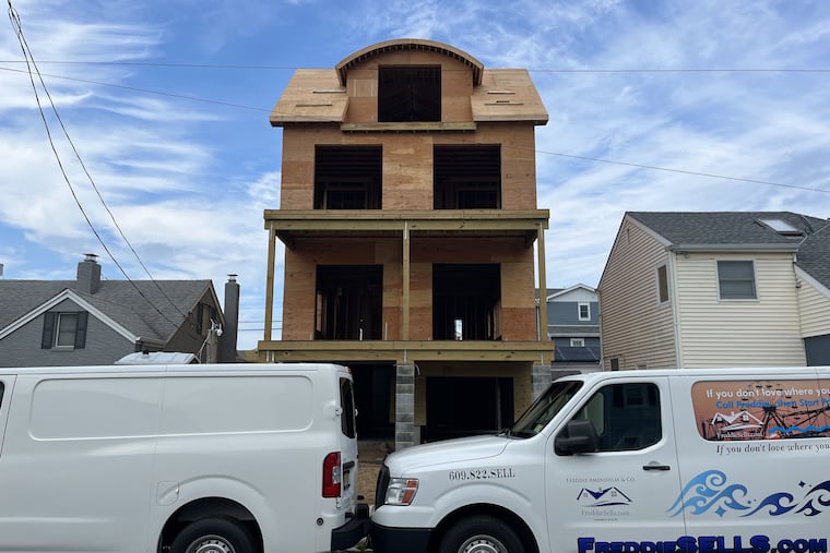 New construction with three stories of decks in the 300 block of Vendome Avenue in Margate, which has seen a bevy of requests for variances for third-story decks now that homes are elevated and have potential views of the bay and the sunset.