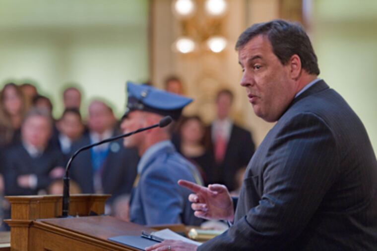 Gov. Christie has done some good things, but at the expense of average workers. (David M Warren / Staff Photographer)