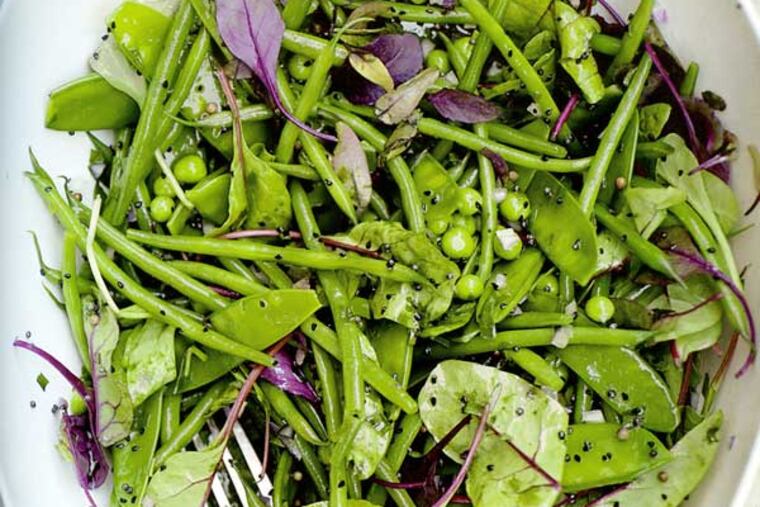 Green bean salad with mustard seed and tarragon.