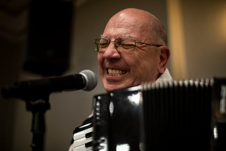 "Papa Joe" DeClemente sings "What A Wonderful World" by Louis Armstrong while playing his Roland accordion.
