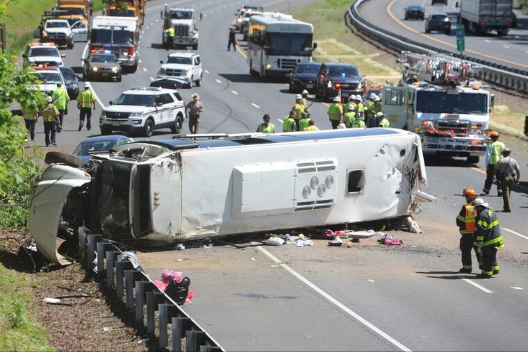 The May 15 bus crash scene.