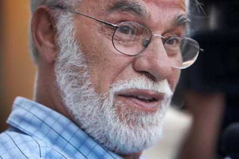 Ferik Duka makes a brief statement after his sons Eljvir, Dritan and Shain were sentenced to life in prison for their roles in the Fort Dix terror plot. (Alejandro A. Alvarez / Staff Photographer)