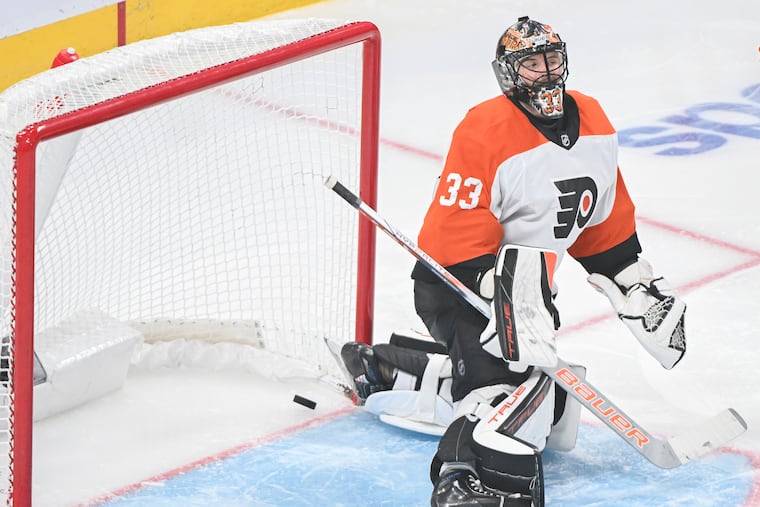 Flyers goaltender Sam Ersson's struggles continued, as he allowed five goals on 20 shots last night in Boston.