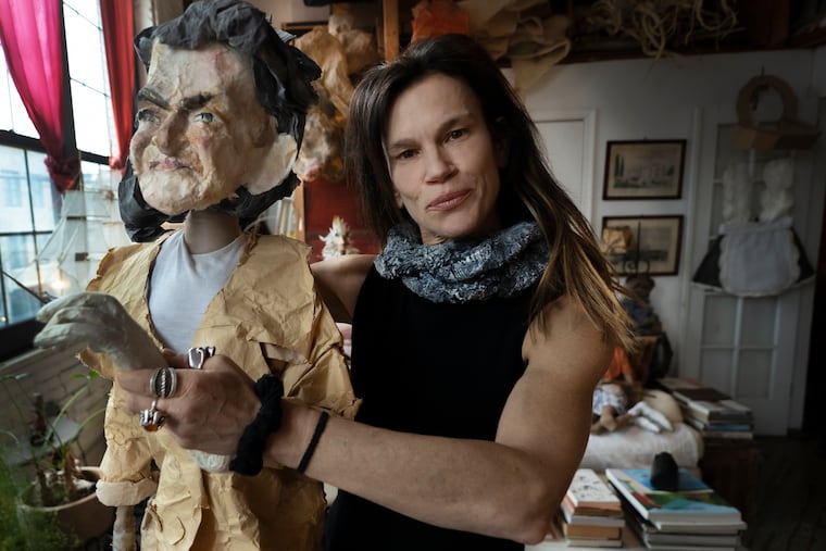 Artist Sebastienne Mundheim is photographed at her warehouse/studio in Philadelphia. Mundheim will be involved in two projects on Philly stages in January: She created the puppets for the Arden's production of Roald Dahl's "The BFG," running through Jan. 21, and is also working with the Daedalus Quartet and Pig Iron on the set/installation piece for "Bartok's Monster" at Penn Live Arts.