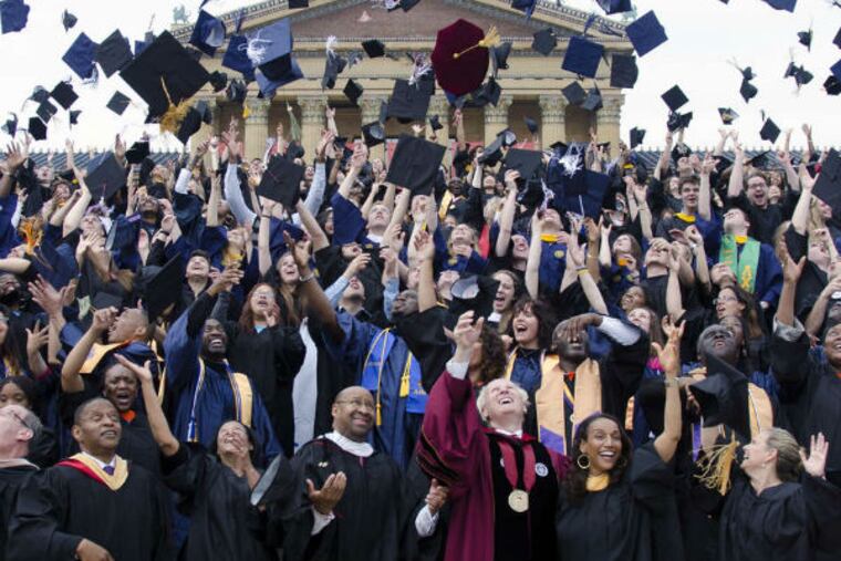 Local graduates celebrate at the Art Museum in May. (Rachel Wisniewski / Staff)