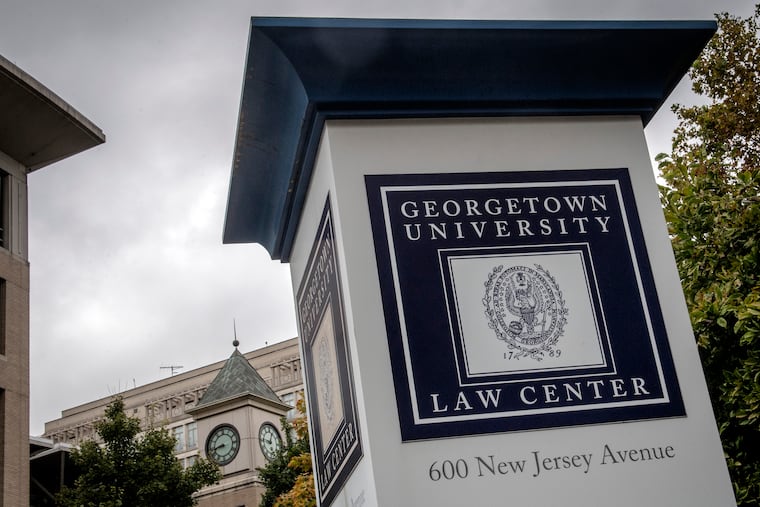 A November 2024 file photo of Georgetown University, where officials of the law school have stated they will fight the Trump administration's efforts to control the curriculum. But even at Georgetown, the future for lawyers looks bleak, writes Sofía Franco.