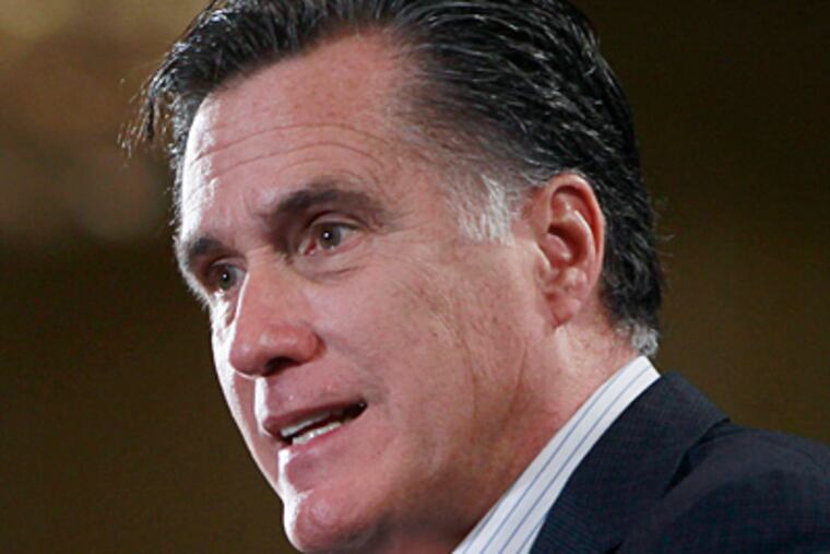 Mitt Romney touts his experience in the private sector. (Charles Dharapak / Associated Press)