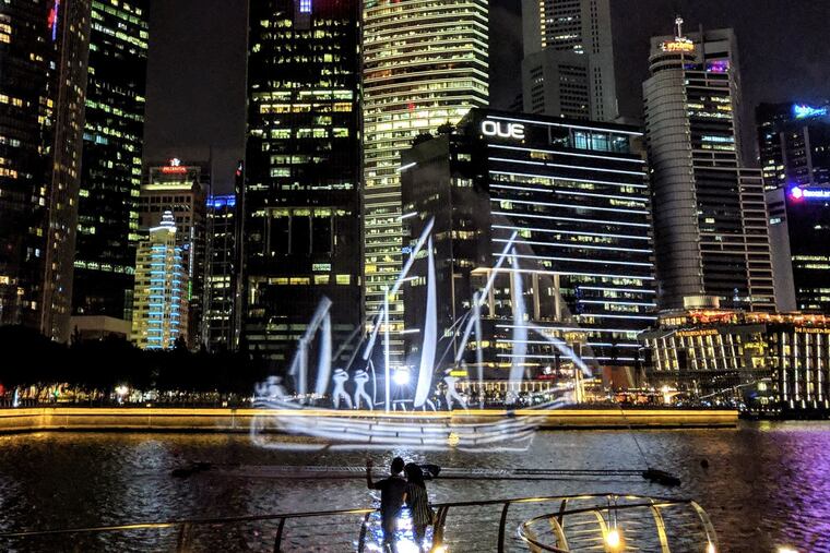 "Ghost Ship" in Singapore, 2019 by Biangle Studio. The same artists will do a different ghost ship for Philadelphia, beginning October 4.