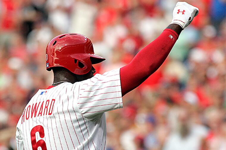 Phillies first baseman Ryan Howard. (AP Photo/Tom Mihalek)
