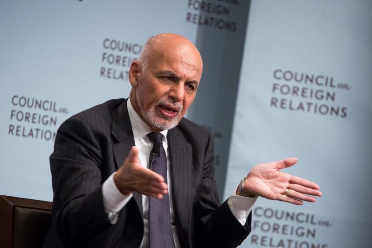Afghan President Ashraf Ghani at the Council on Foreign Relations in New York on Sept. 21, 2017.