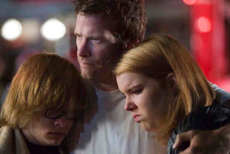 Charlie Saxton (left), Thomas Jane, and Sianoa Smit-McPhee as a father with a natural gift and his teens.
