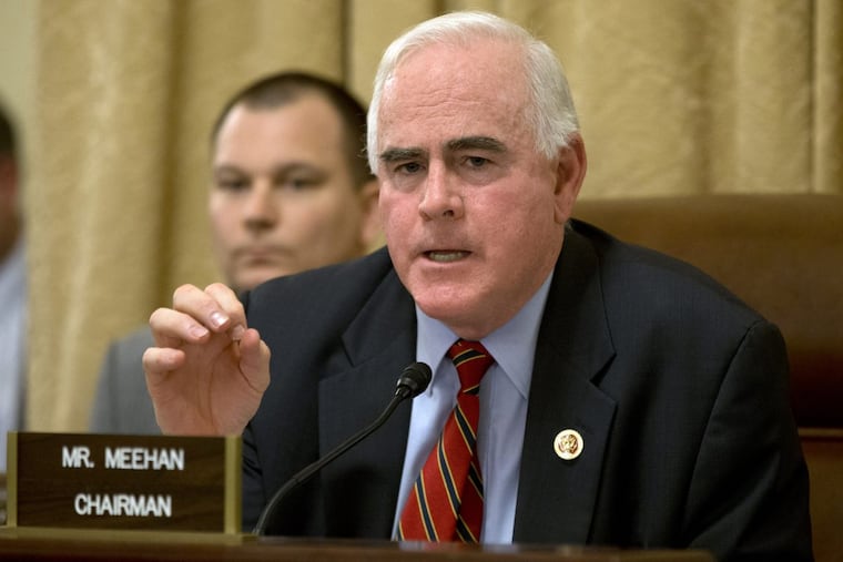 In this March 20, 2013 file photo, Rep. Patrick Meehan, R-Pa. speaks on Capitol Hill in Washington. House Speaker Paul Ryan ordered an Ethics Committee investigation Saturday after the New York Times reported that Meehan used taxpayer money to settle a complaint from a former aide who claimed he turned hostile towards her after she rejected his romantic overtures.