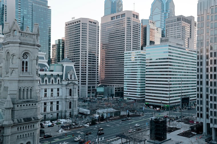 Centre Square (in middle of photo) at 1500 Market St. in February.
