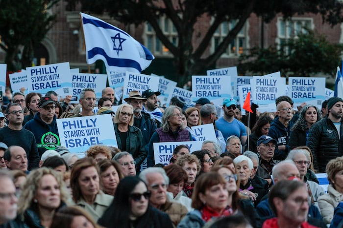 Jewish Rally Sign Israel rally hosted by the Jewish Federation of Philadelphia attended ...