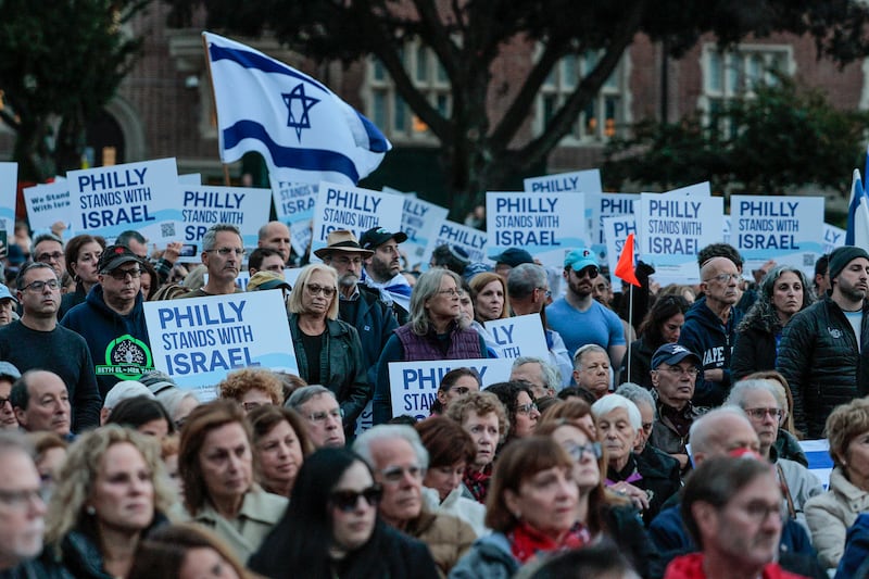 Synagogue Rally Israel rally hosted by the Jewish Federation of Philadelphia attended ...