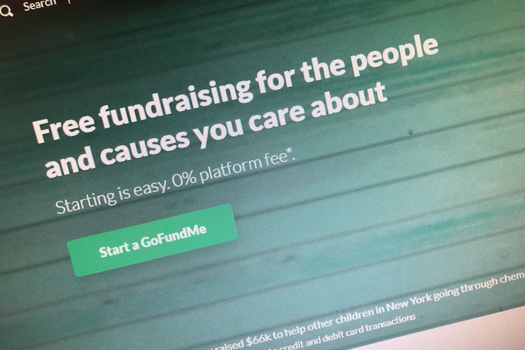 GoFundMe's homepage