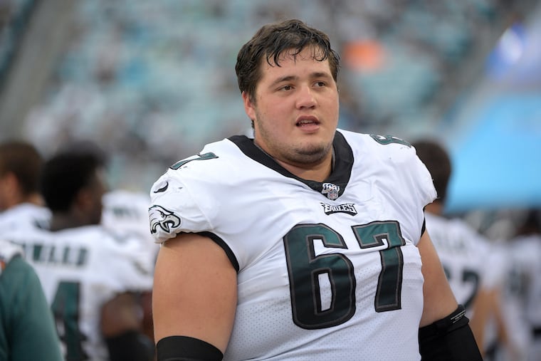 Nate Herbig played every snap of the Eagles' first eight games. Sunday he was inactive.