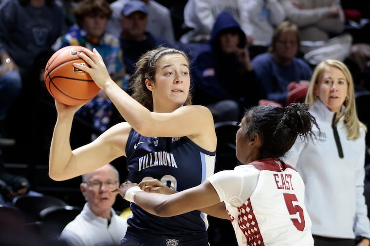 Villanova’s Maddy Siegrist, pictured in a game against Temple in November, had another double-double Wednesday night against DePaul.