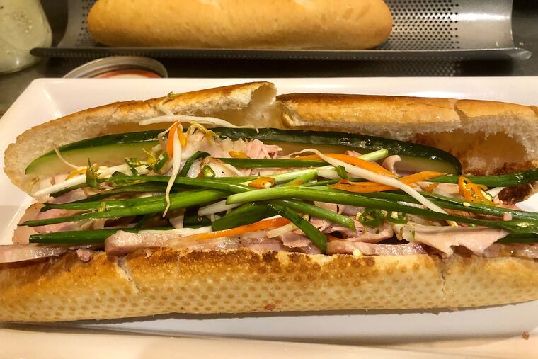 The ham banh mi created by Le of Hop Sing Laundromat has house-made ham and headcheese, plus pate.
