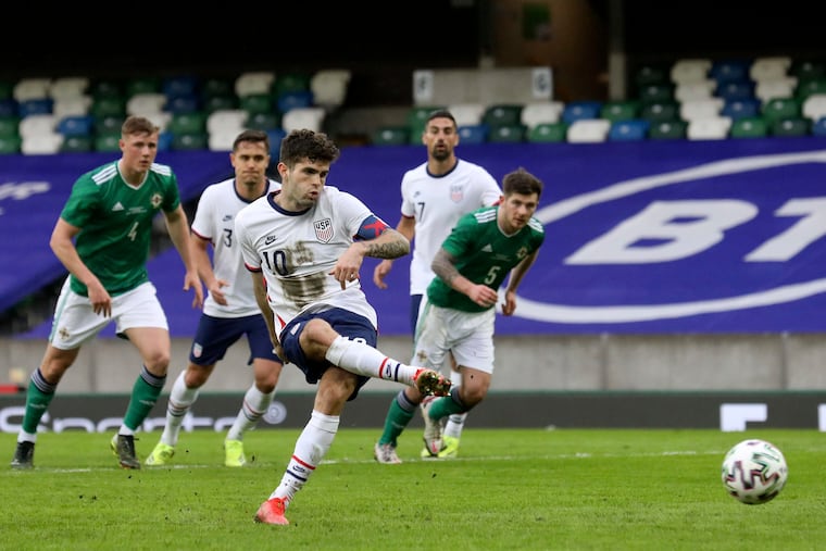 Christian Pulisic scored on a penalty kick in the U.S.' 2-1 win at Northern Ireland.
