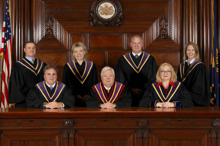 The Pennsylvania Supreme Court justices.