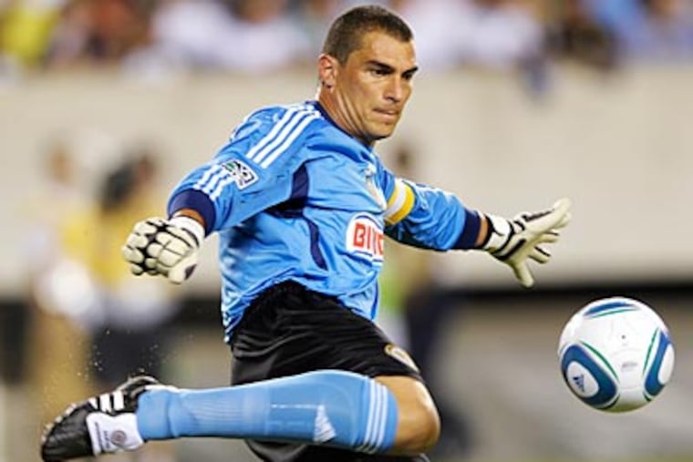 Faryd Mondragon and the Union are the only team to allow fewer goals against than Columbus this season. (Michael Perez/AP)